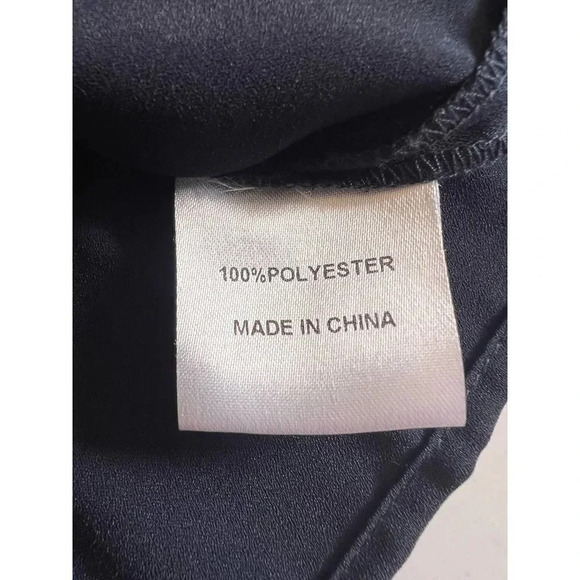 A.Z.I. New York navy blue cold shoulder ruffle spaghetti strap blouse small - Picture 6 of 11